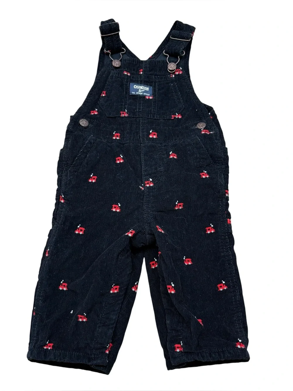 Oshkosh Toddler‎ Train Corduroy Overalls - Black Size 9 Months